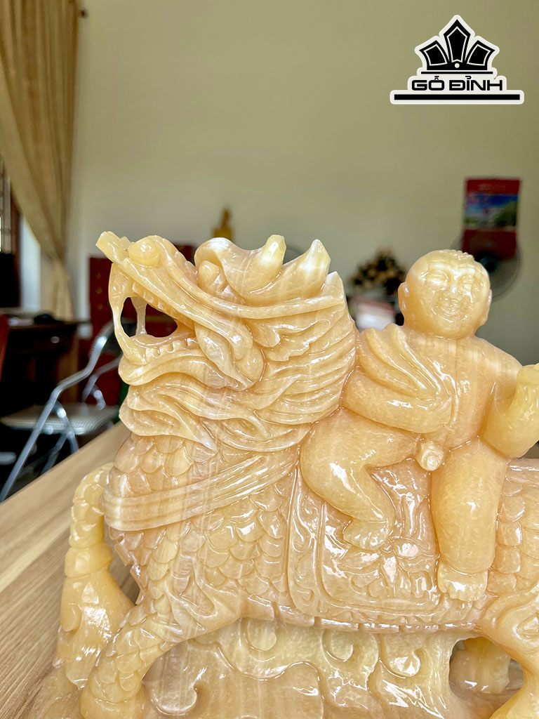 Tượng Kì Lân Đá Ngọc Hoàng Long Cao 22 (cm) 4,65kg