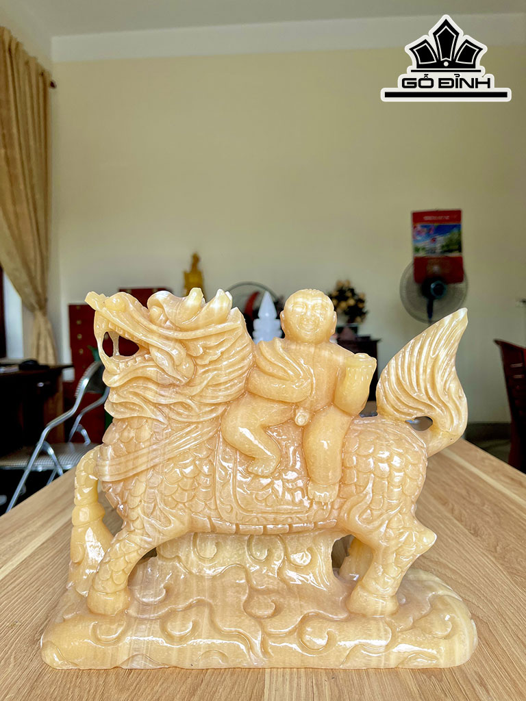 Tượng Kì Lân Đá Ngọc Hoàng Long Cao 22 (cm) 4,65kg