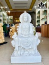 Tượng Mẹ Quan Âm Đá Bạch Ngọc Cao 75 Ngang 39 (cm) 70kg