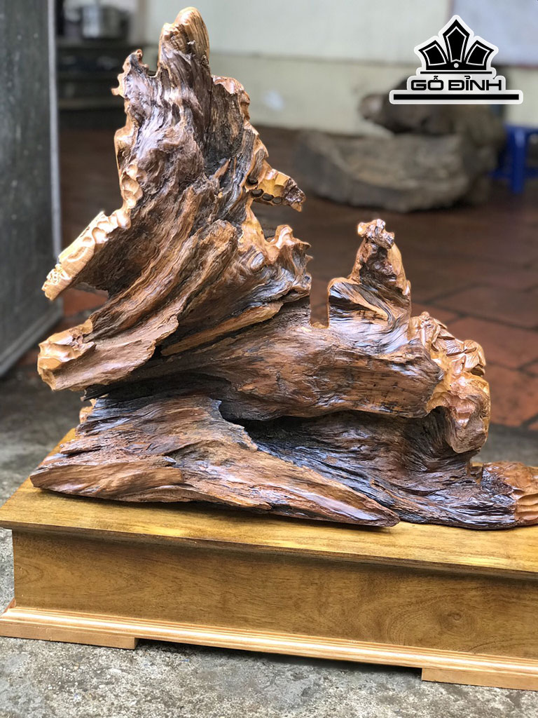 Tượng Nhất Tâm Bái Phật Gỗ Bách Xanh Cao 72 Ngang 63 Sâu 26 (cm)