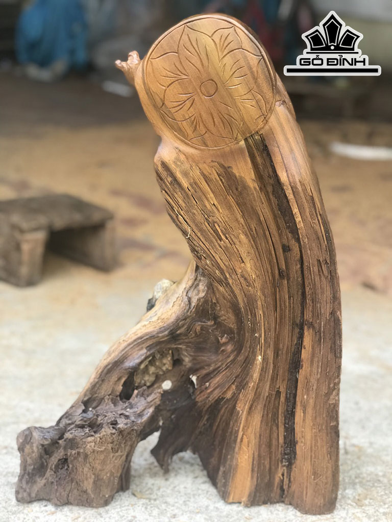 Tượng Ông Thọ Gỗ Bách Xanh Cao 55 Ngang 37 Sâu 13 (cm)