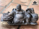 Tượng Phật Di Lặc Ngồi Bao Tiền Gỗ Cẩm Cao 19 Ngang 38 Sâu 15 (cm)