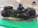 Tượng Phật Di Lặc Ngồi Bao Tiền Gỗ Cẩm Cao 19 Ngang 38 Sâu 15 (cm)