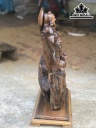 Tượng Phật Di Lặc Nhất Phúc Gỗ Bách Xanh Cao 63 Ngang 34 Sâu 15 (cm)