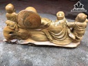 Tượng Phật Di Lặc Nhị Phúc Gỗ Trắc Cao 22 Ngang 45 Sâu 20 (cm)