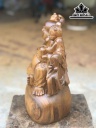 Tượng Phật Di Lặc Nhị Phúc Ngồi Bao Tiền Gỗ Bách Xanh Cao 29 Ngang 26 Sâu 13 (cm)