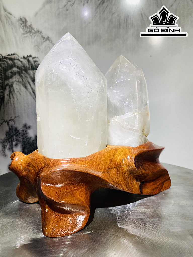 Tinh Thể Đá Thạch Anh Trắng Cao 12 Ngang 8 Sâu 39,6 (cm) 3kg