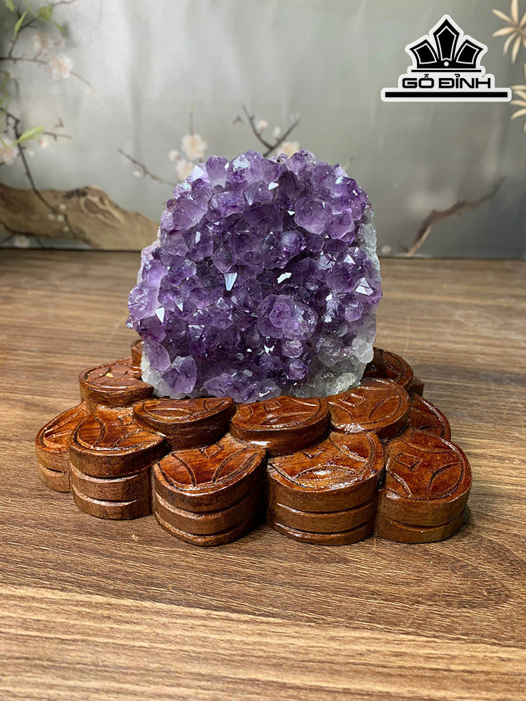 Tinh Thể Đá Thạch Anh Tím Cao 12,5 Ngang 16 Sâu 14 (cm) 1,05kg