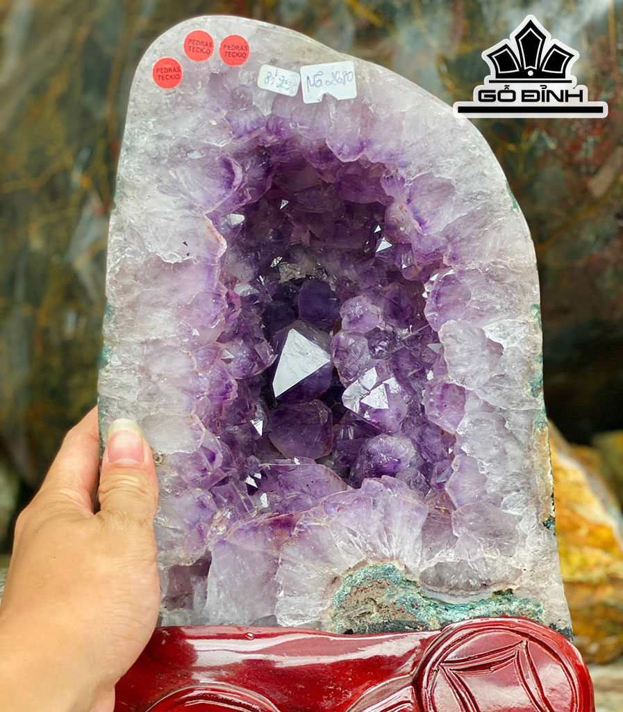 Tinh Thể Đá Thạch Anh Tím Cao 28 Ngang 20 Sâu 18 (cm) 8,25kg