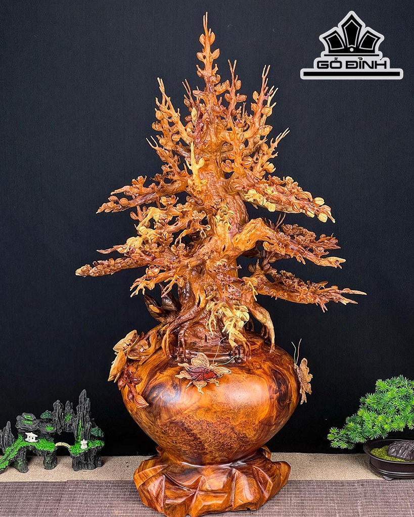 Bình Mai Phú Quý Gỗ Nu Hương Cao 96 Ngang 54 Sâu 50 (cm)