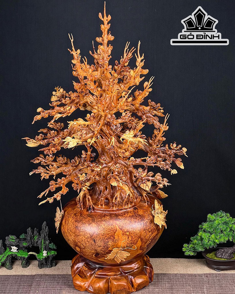Bình Mai Phú Quý Gỗ Nu Hương Cao 96 Ngang 54 Sâu 50 (cm)