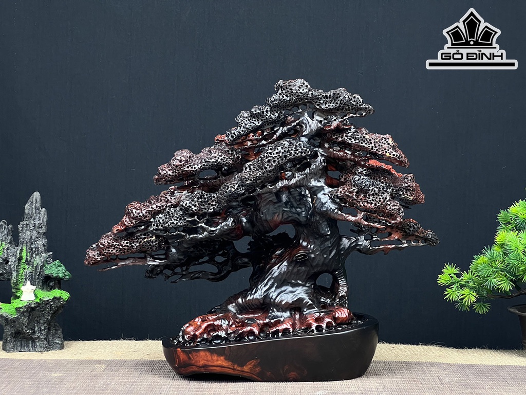 Cây Tùng Bonsai Gỗ Trắc Cao 28 Ngang 34 Sâu 17 (cm)