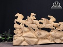 Tượng Bát Mã Gỗ Ngọc Am Cao 39 Ngang 91 Sâu 15 (cm)