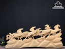 Tượng Bát Mã Gỗ Ngọc Am Cao 39 Ngang 91 Sâu 15 (cm)