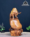 Tượng Bò Tót Gỗ Cẩm Cao 41 Ngang 32 Sâu 19 (cm)