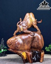 Tượng Bò Tót Gỗ Cẩm Cao 41 Ngang 32 Sâu 19 (cm)