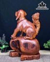 Tượng Chó Gỗ Cẩm Cao 40 Ngang 25 Sâu 21 (cm)