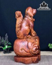 Tượng Chó Gỗ Cẩm Cao 40 Ngang 25 Sâu 21 (cm)