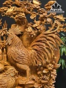 Tượng Gia Đình Gà Gỗ Hương Cao 162 Ngang 78 Sâu 35 (cm)