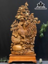 Tượng Gia Đình Gà Gỗ Hương Cao 162 Ngang 78 Sâu 35 (cm)