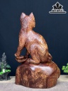 Tượng Mèo Gỗ Cẩm Cao 41 Ngang 35 Sâu 18 (cm)
