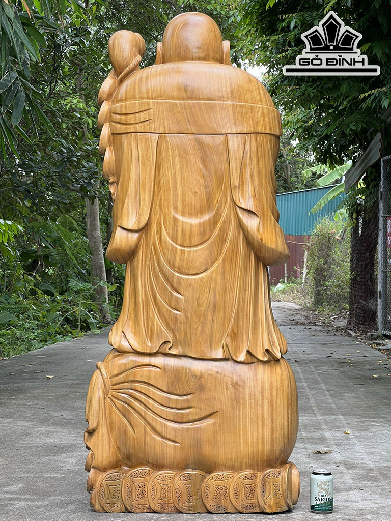 Tượng Phật Di Lặc Chúc Phúc Gỗ Cẩm Vàng Cao 145 Ngang 61 Sâu 33 (cm)