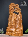Tượng Phúc Lộc Thọ (Tam Đa) Gỗ Ngọc Am Cao 90 Ngang 51 Sâu 24 (cm)