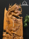 Tượng Rồng ( Nhất Long) Quấn Thư Gỗ Hương Cao 142 Ngang 64 Sâu 22 (cm)