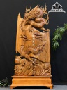 Tượng Rồng ( Nhất Long) Quấn Thư Gỗ Hương Cao 142 Ngang 64 Sâu 22 (cm)