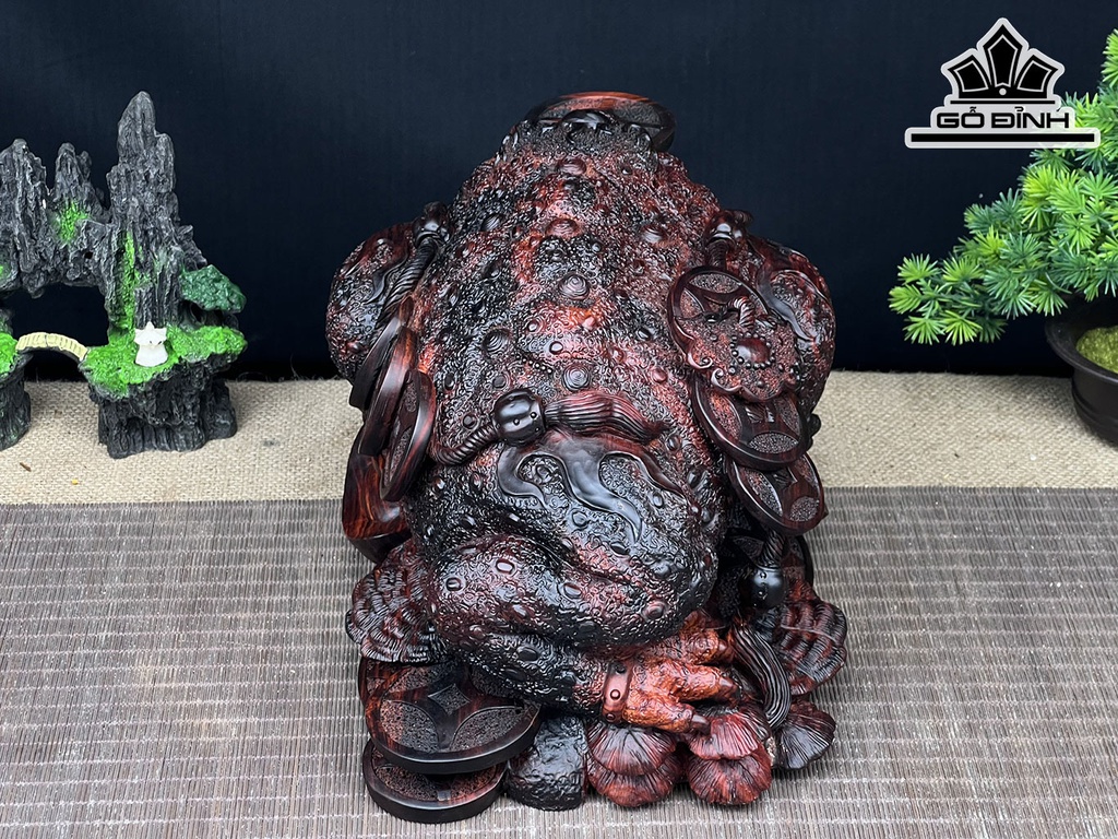 Tượng Thiềm Thừ Gỗ Trắc Cao 19 Ngang 31 Sâu 21 (cm)