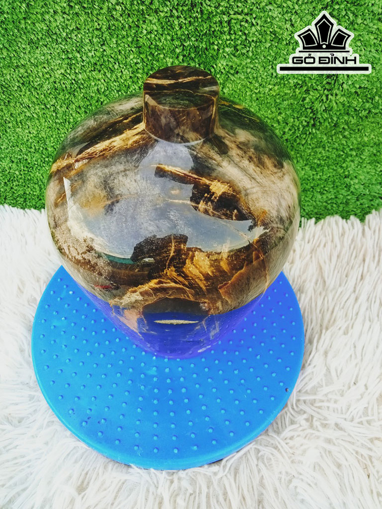 Tác Phẩm Chum Gỗ Hóa Thạch Cao 23 Đường Kính 15 (cm) 7kg