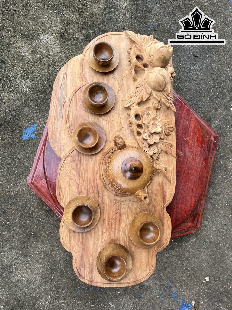 Khay Trà Gỗ Ngọc Am Cao 9 Ngang 63 Sâu 33 (cm)