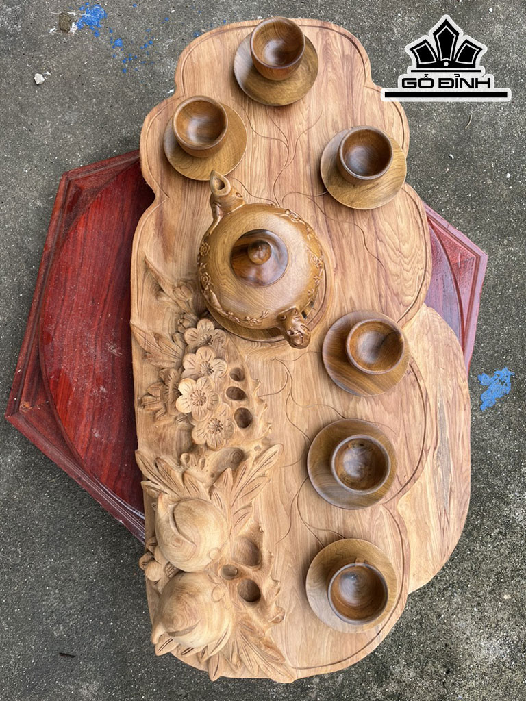 Khay Trà Gỗ Ngọc Am Cao 9 Ngang 63 Sâu 33 (cm)