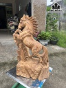 Tượng Ngựa Phong Thủy (Nhất Mã Phi Thiên) Gỗ Ngọc Am Cao 48 Ngang 30 Sâu 22 (cm)