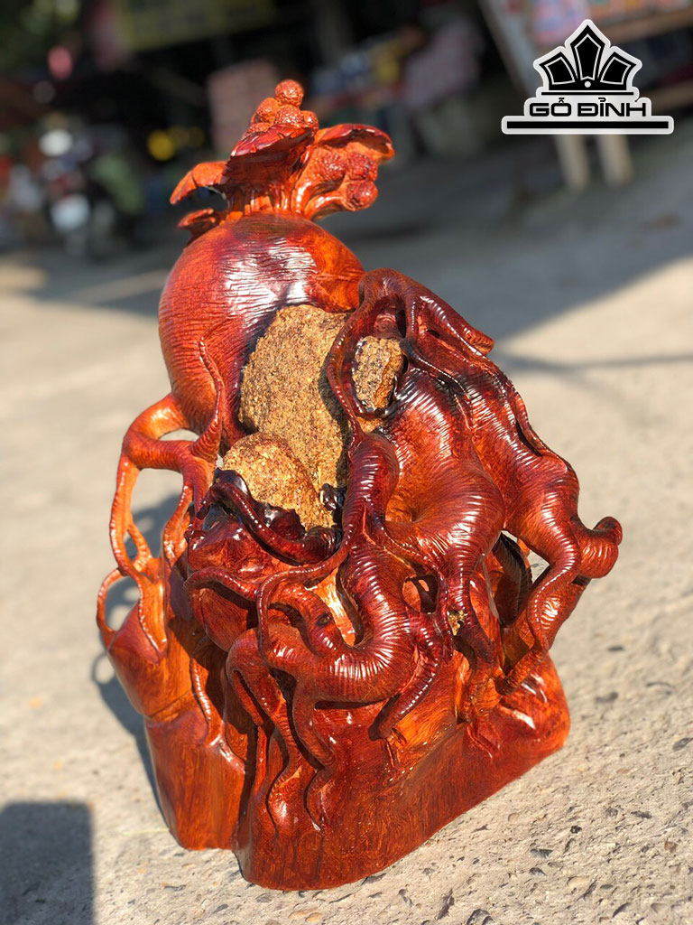 Sâm Ôm Đá Gỗ Hương Cao 48 Ngang 36 Sâu 30 (cm)