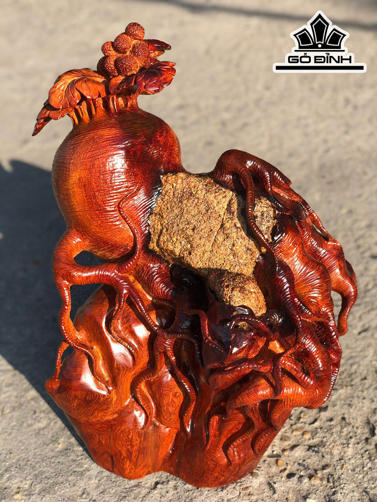 Sâm Ôm Đá Gỗ Hương Cao 48 Ngang 36 Sâu 30 (cm)