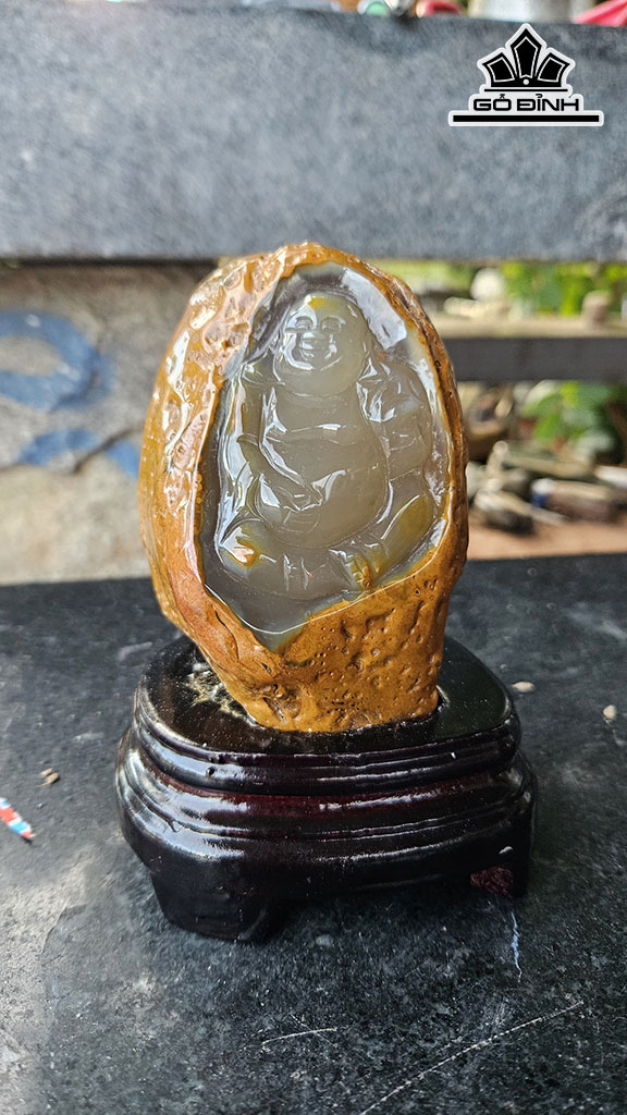Di Lặc Đá Mã Não Cao 15 Ngang 10 (cm) 1,2kg