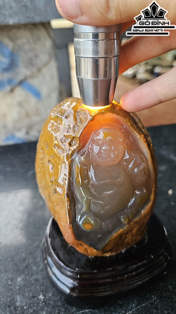 Di Lặc Đá Mã Não Cao 15 Ngang 10 (cm) 1,2kg