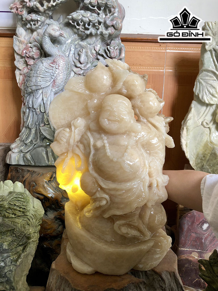 Tượng Di Lặc Đá Serpentine Cao 47 Ngang 30 Sâu 20 (cm) 23kg