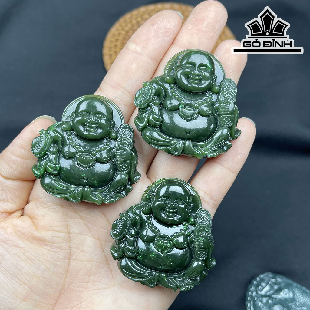 Di Lặc Đá Ngọc Bích (Nephrite Jade) Cao 4,44 (cm)