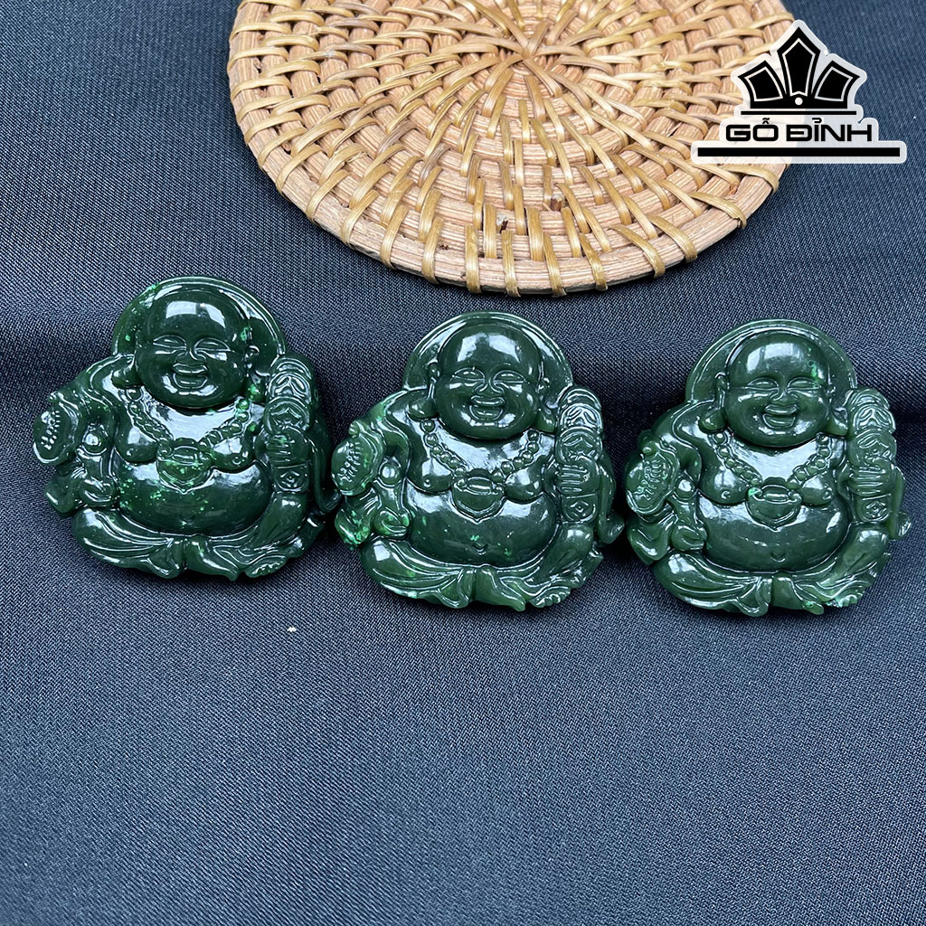 Di Lặc Đá Ngọc Bích (Nephrite Jade) Cao 4,44 (cm)
