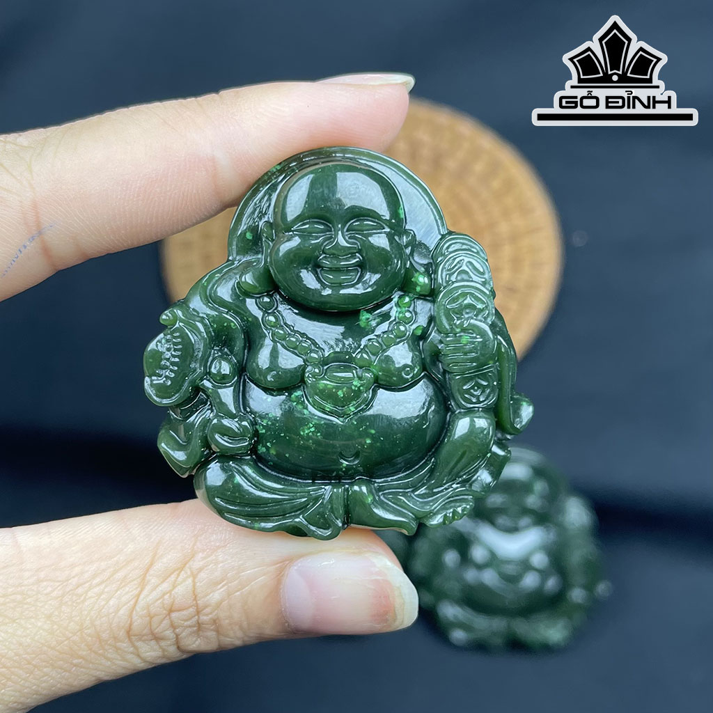 Di Lặc Đá Ngọc Bích (Nephrite Jade) Cao 4,44 (cm)