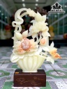 Giỏ Hoa Mẩu Đơn Đá Onyx Cao 47 Ngang 33 (cm) 5,2kg