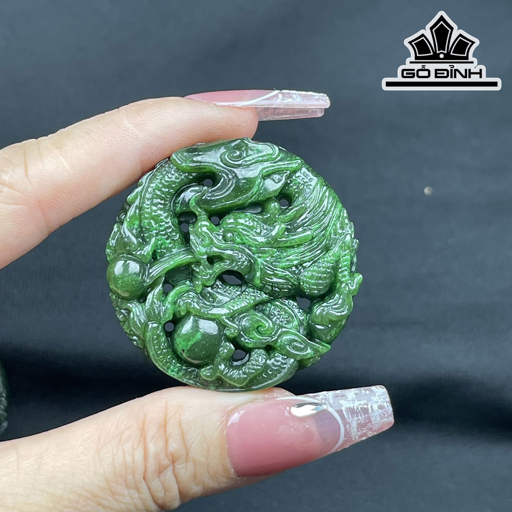 Rồng Đá Ngọc Bích (Nephrite Jade) Cao 4,3 (cm)