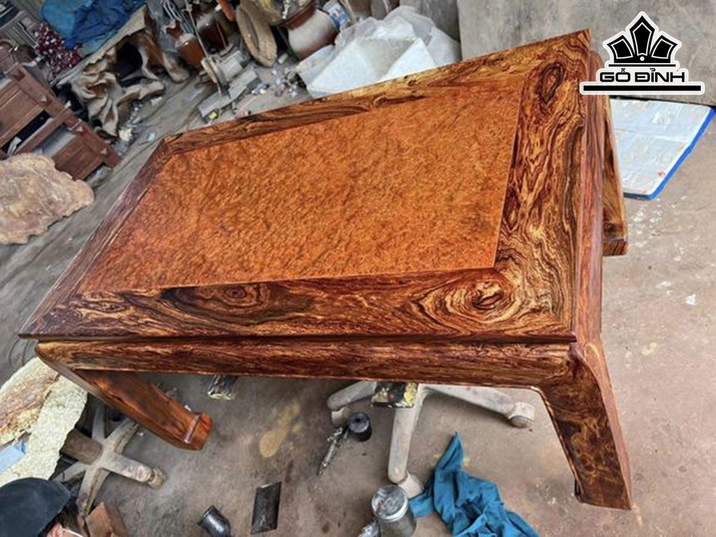 Bàn Mặt Gỗ Nu Hương Khung Gỗ Cẩm Cao 62 Ngang 106 Sâu 55 (cm)