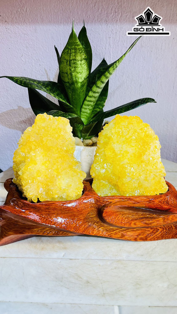 Tinh Thể Đá Thạch Anh Vàng Cao 16 Ngang 18 (cm) 1,5kg