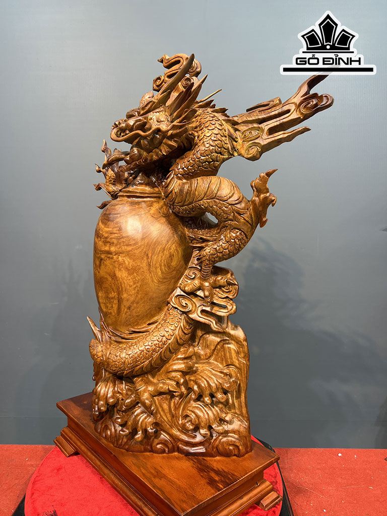 Nhất Long Trấn Chum Gỗ Hương Cao 77 Ngang 69 Sâu 20 (cm)