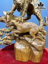 Tượng Báo Săn Mồi Gỗ Hương Cao 55 Ngang 60 Sâu 42 (cm)