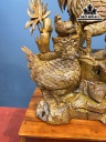 Tượng Gia Đình Gà Gỗ Hương Cao 69 Ngang 58 Sâu 33 (cm)