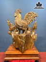 Tượng Gia Đình Gà Gỗ Hương Cao 69 Ngang 58 Sâu 33 (cm)